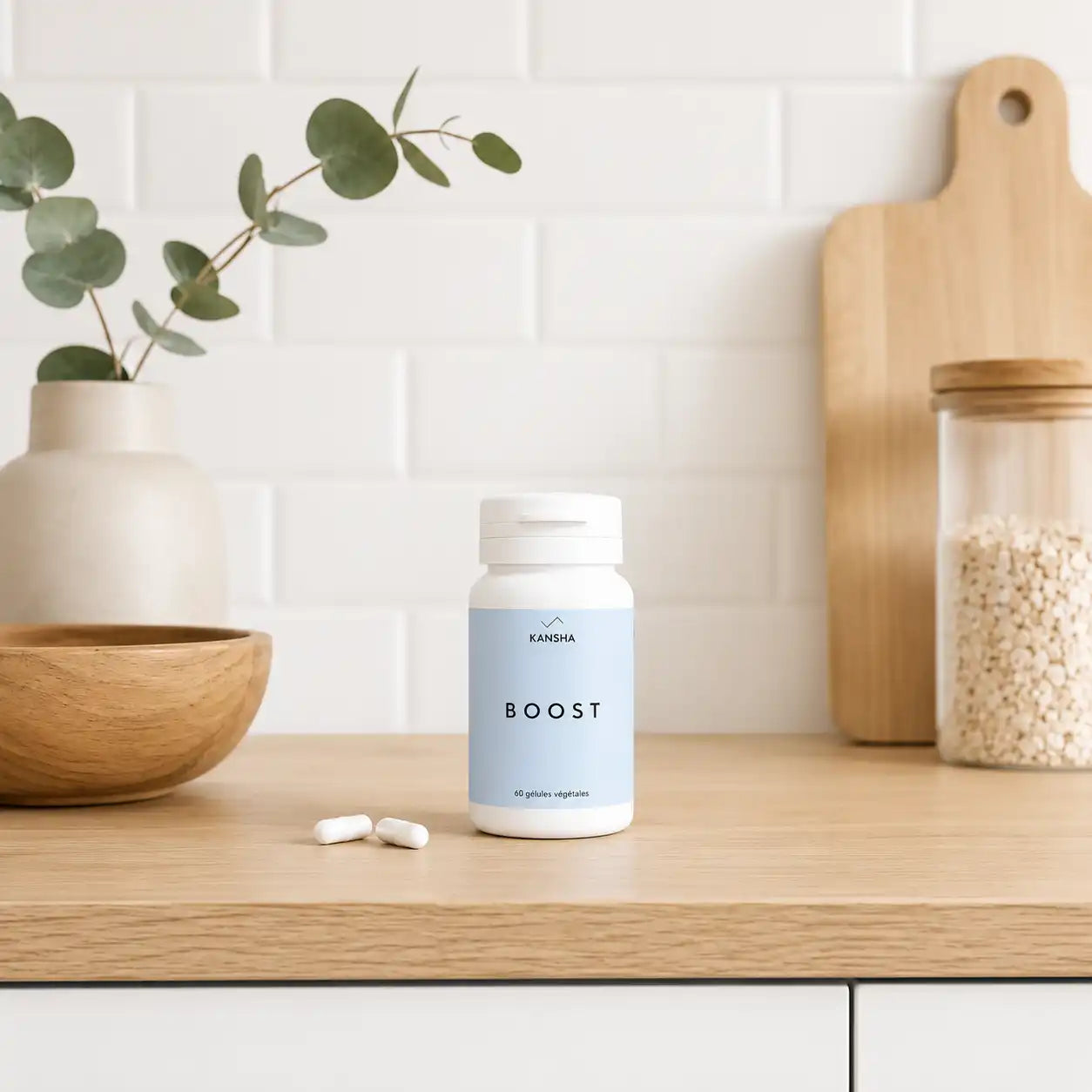 Complément alimentaire KANSHA BOOST – formule brevetée Sinetrol Xpur associant guarana, pamplemousse et orange sanguine pour la combustion des graisses et la vitalité