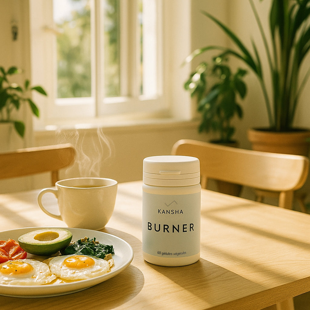 Complément alimentaire KANSHA BURNER – formule brevetée Sinetrol Xpur pour favoriser la combustion des graisses et accompagner une alimentation saine