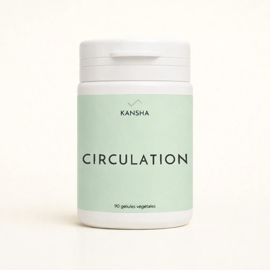 Complément alimentaire KANSHA CIRCULATION – marron d’Inde, petit houx et mélilot pour soutenir la circulation sanguine et le confort des jambes