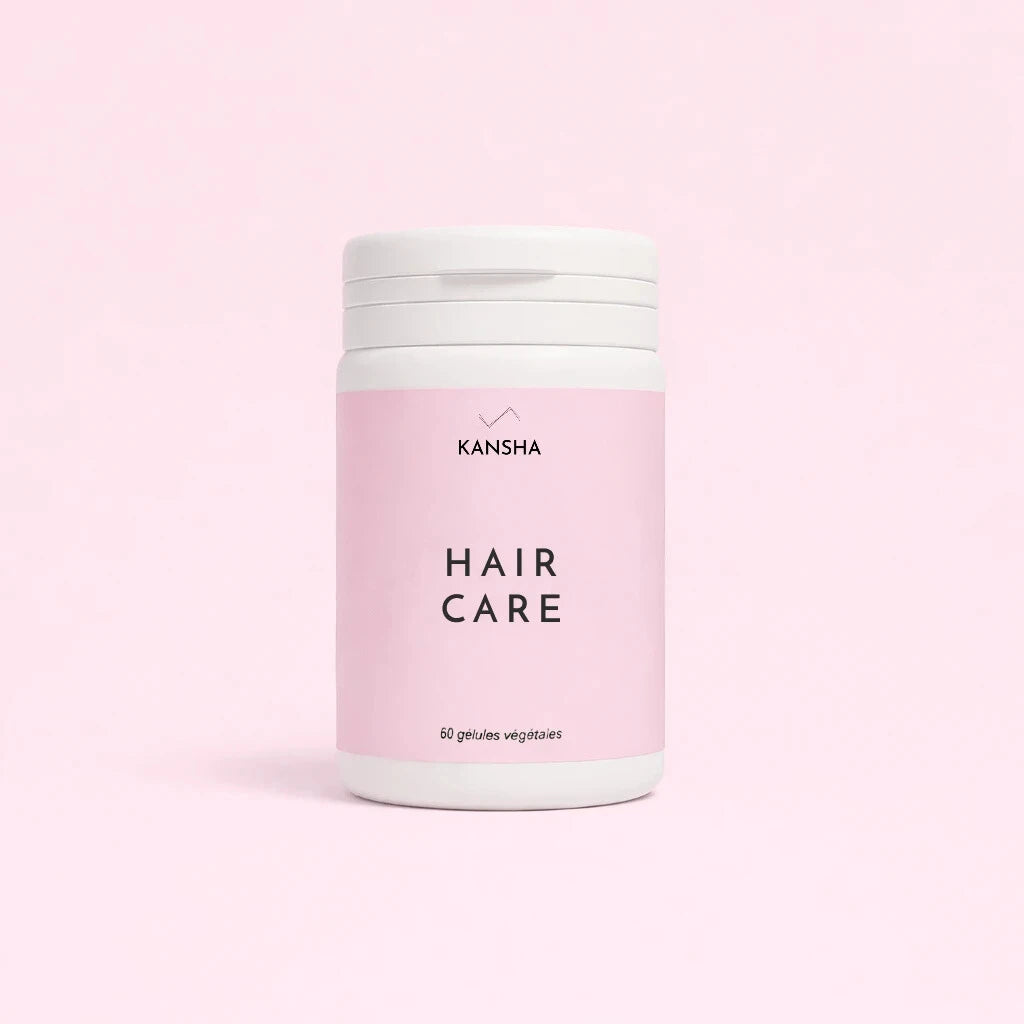 Complément alimentaire KANSHA HAIR CARE – roquette, myrtille, prêle, sélénium, acide folique, biotine, lysine et arginine pour la croissance et la fortification des cheveux