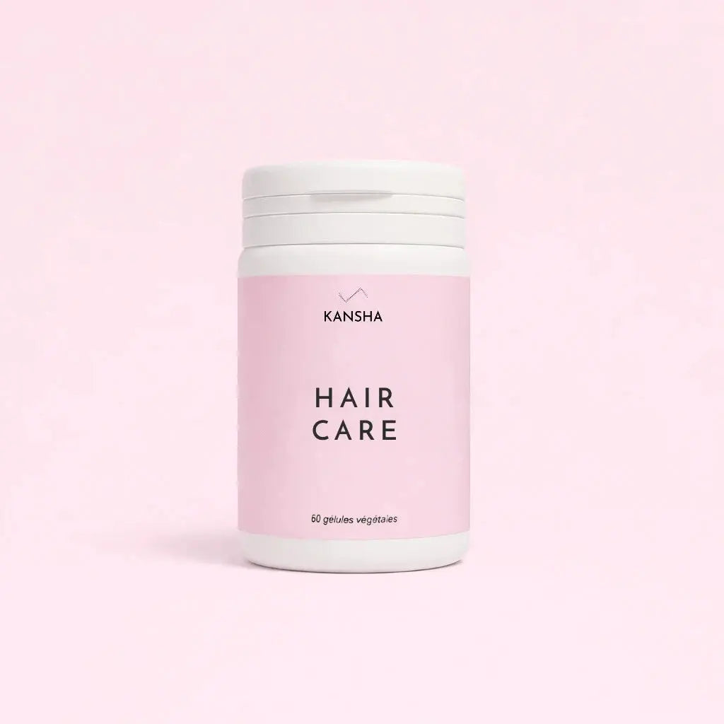 Complément alimentaire KANSHA HAIR CARE – roquette, myrtille, prêle, sélénium, acide folique, biotine, lysine et arginine pour la croissance et la fortification des cheveux