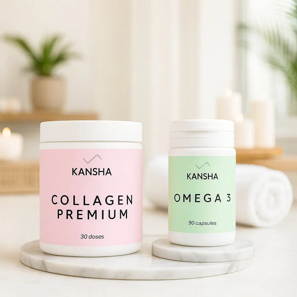 ChatGPT a dit :Compléments alimentaires KANSHA COLLAGEN PREMIUM et OMEGA 3 – alliance beauté et bien-être, collagène Peptan® et oméga-3 pour la peau et la santé globale