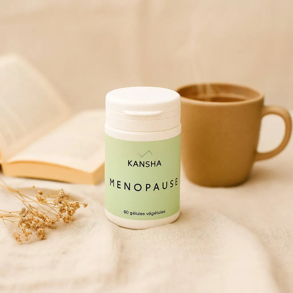 Complément alimentaire KANSHA MENOPAUSE – pollen, sauge, eschscholtzia et vitamine B6 pour le confort hormonal et l’équilibre féminin
