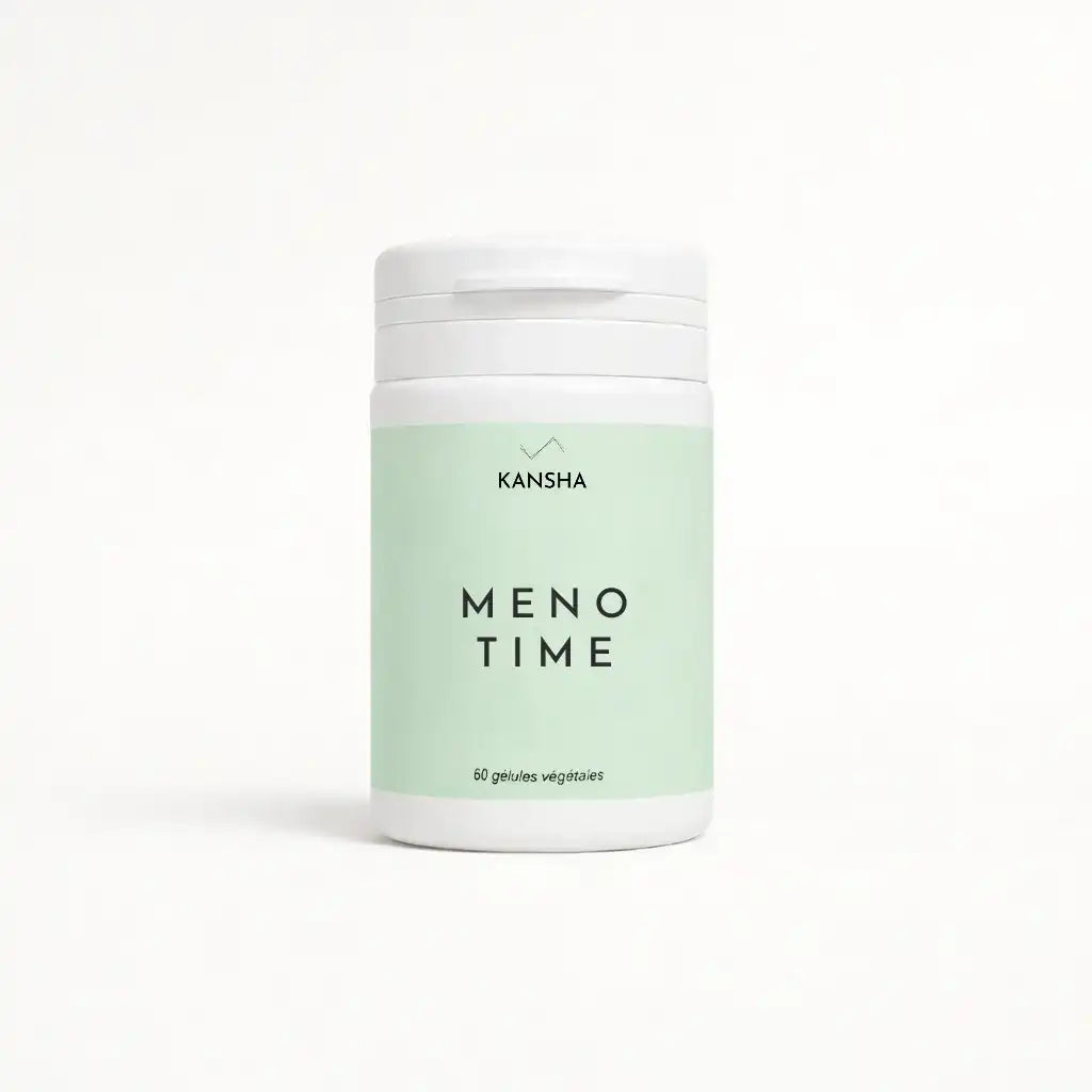Complément alimentaire KANSHA MENO TIME – formule à base de pollen, sauge, eschscholtzia et vitamine B6 pour le confort hormonal et l’équilibre féminin