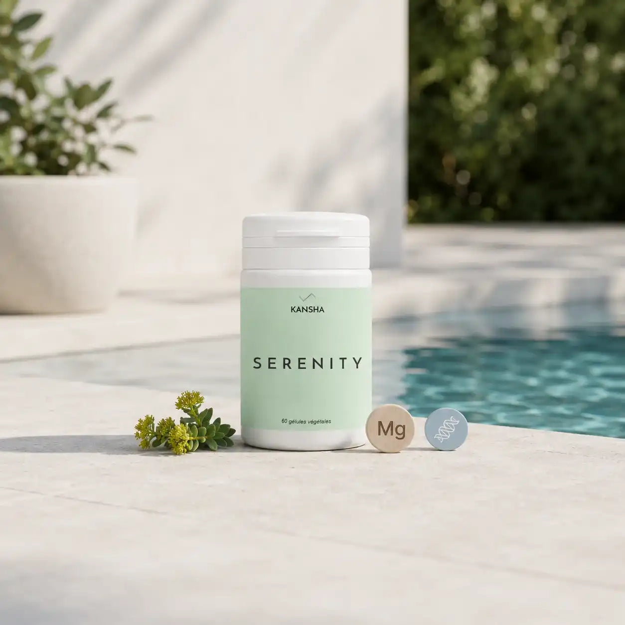 Nahrungsergänzungsmittel KANSHA SERENITY – Formel auf Basis von Tryptophan, Rhodiola rosea und Magnesium für Entspannung, Gelassenheit und emotionales Gleichgewicht