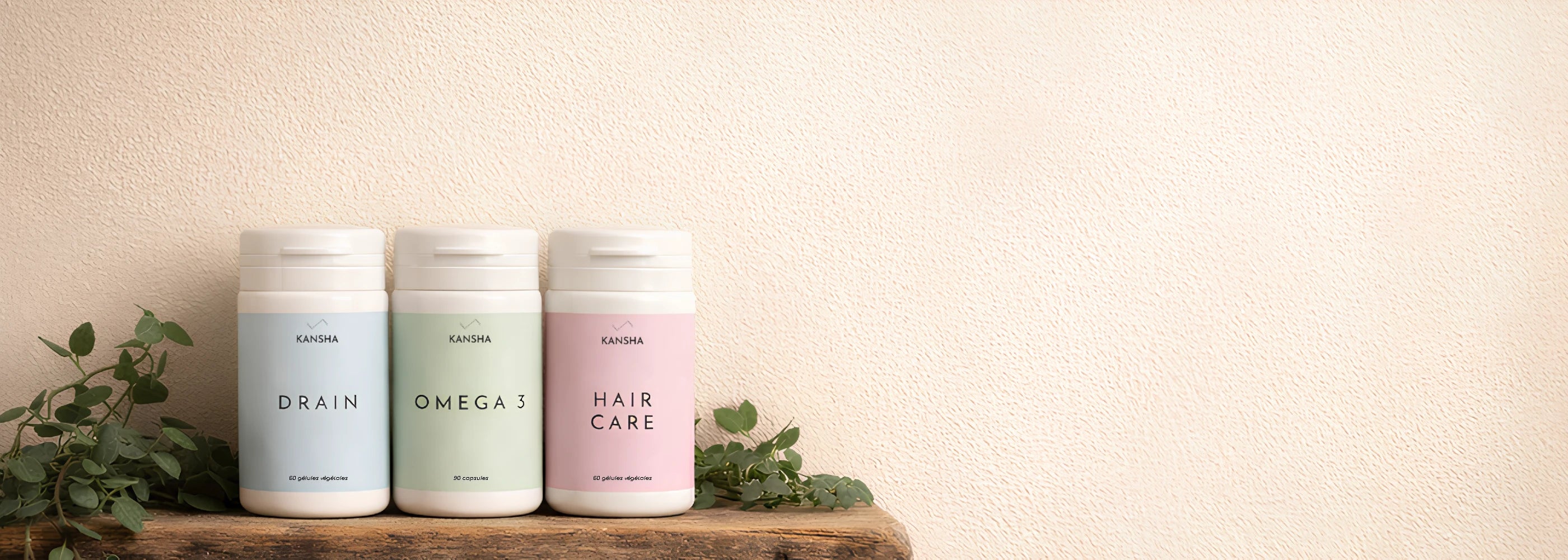 Compléments alimentaires naturels et de haute qualité de la marque KANSHA, développés en Suisse pour soutenir le bien-être, la ligne et la beauté.