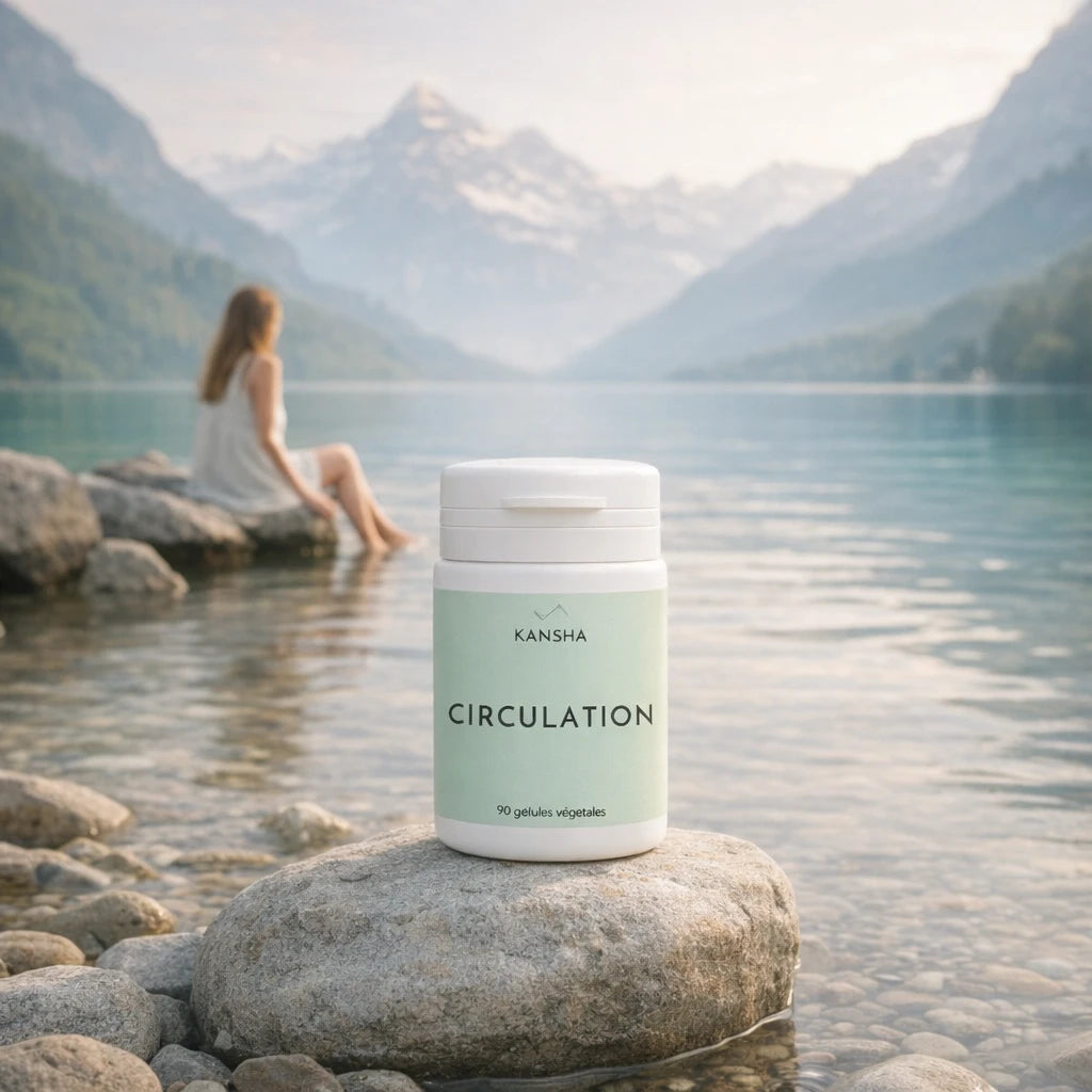 Complément alimentaire KANSHA CIRCULATION – marron d’Inde, petit houx et mélilot pour soutenir la circulation sanguine et le confort des jambes