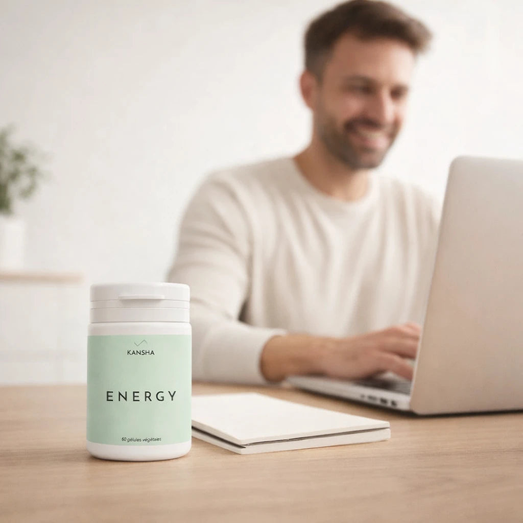 Complément alimentaire KANSHA ENERGY – association de vitamines et minéraux de qualité pour la vitalité, la concentration et la performance quotidienne