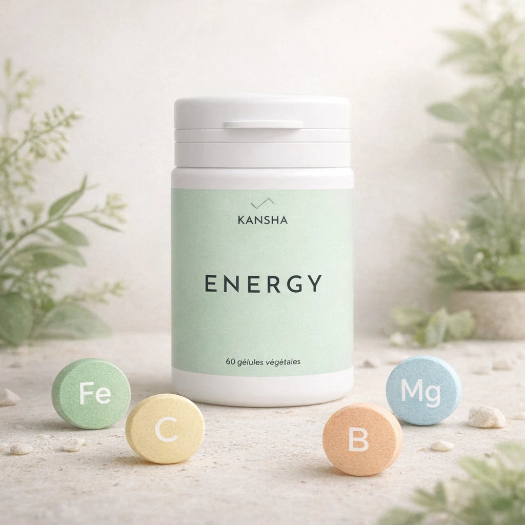Complément alimentaire KANSHA ENERGY – association de vitamines et minéraux de qualité pour la vitalité, la concentration et la performance quotidienne