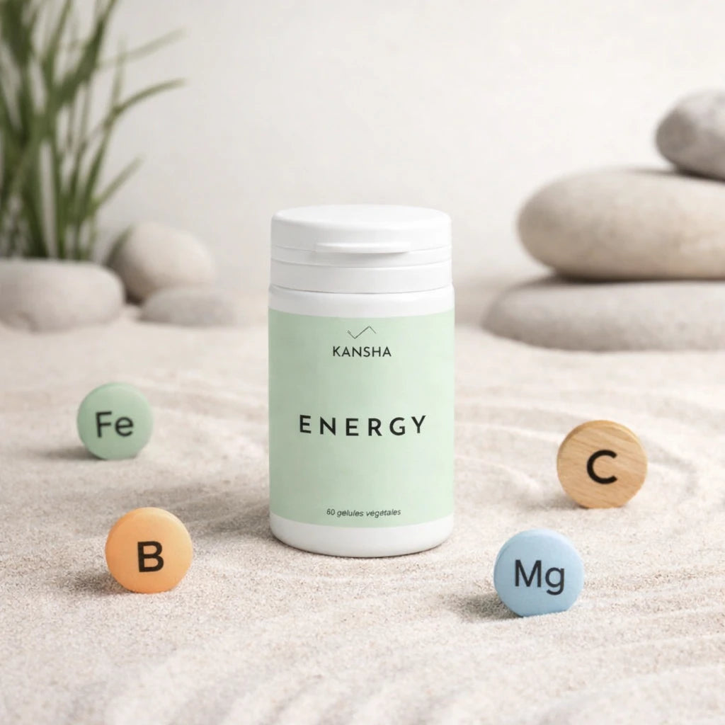 Complément alimentaire KANSHA ENERGY – association de vitamines et minéraux de qualité pour la vitalité, la concentration et la performance quotidienne