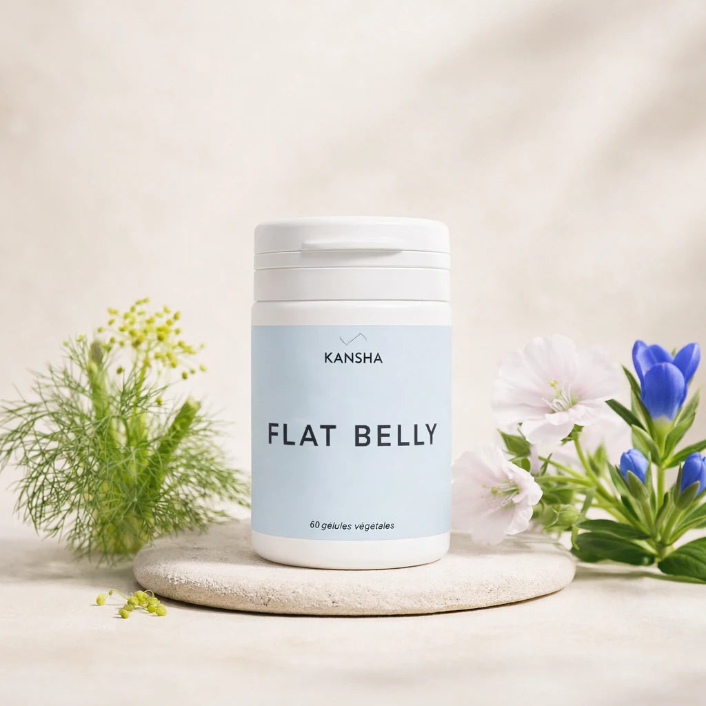 Complément alimentaire KANSHA FLAT BELLY – fenouil, guimauve et gentiane pour le confort digestif et la légèreté abdominale