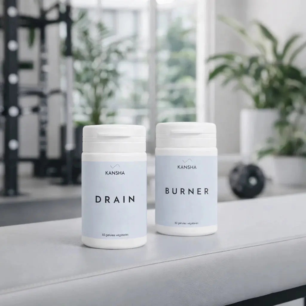 Nahrungsergänzungsmittel KANSHA BURNER und DRAIN – aktives Duo zur Unterstützung der Fettverbrennung und Ausleitung beim Training