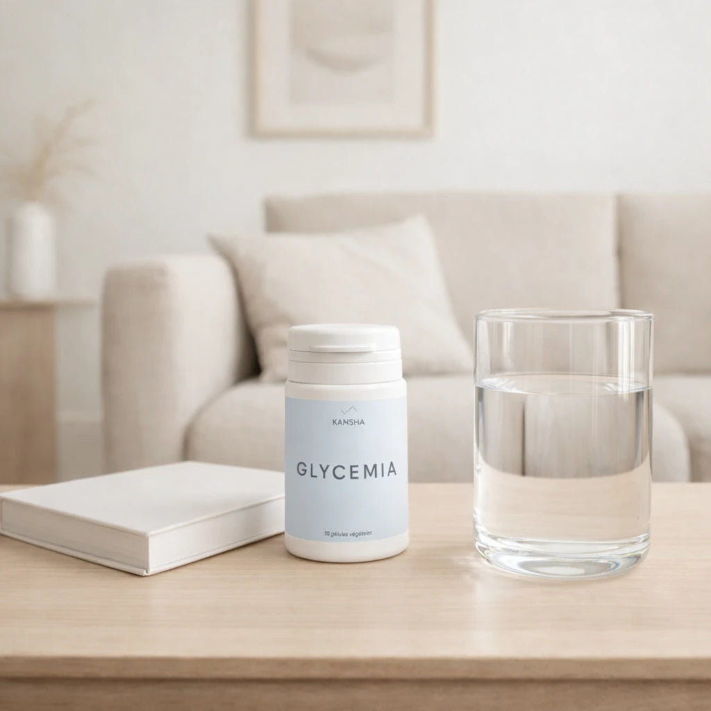 complément GLYCEMIA de KANSHA à base de cannelle, fenugrec et chrome pour stabiliser le taux de sucre dans le sang