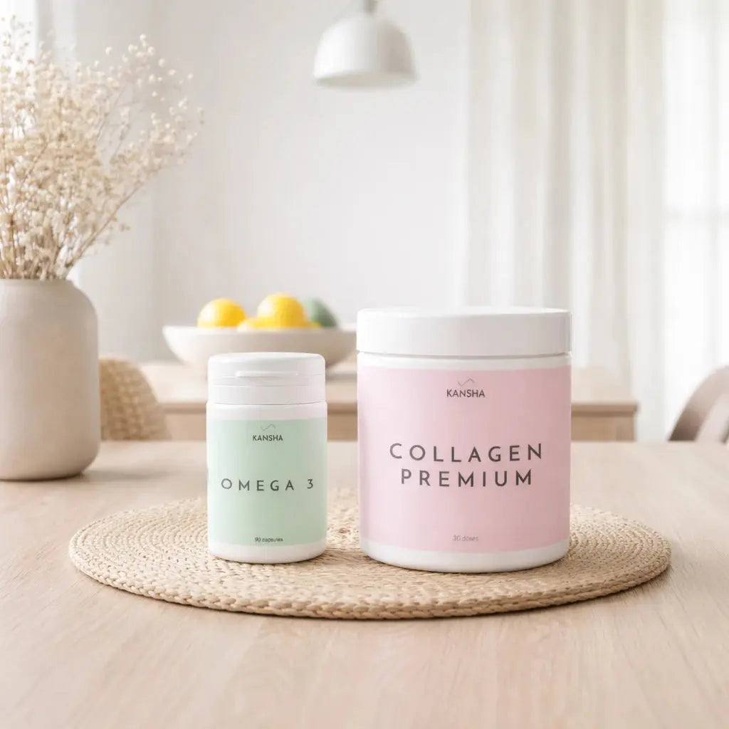 starter pack KANSHA pour découvrir notre univers- COLLAGEN premium et OMEGA 3 de haute qualité pour démarrer l'expérience avec nous