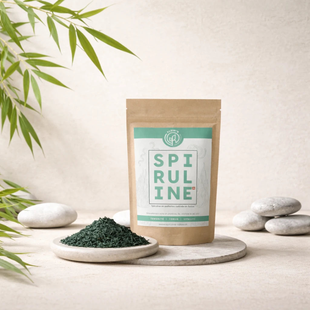 La SPIRULINE de KANSHA, super-aliment pour la vitalité générale, boost d'énergie naturelle, soutien musculaire, effet anti-inflammatoire et renforcement du système immunitaire