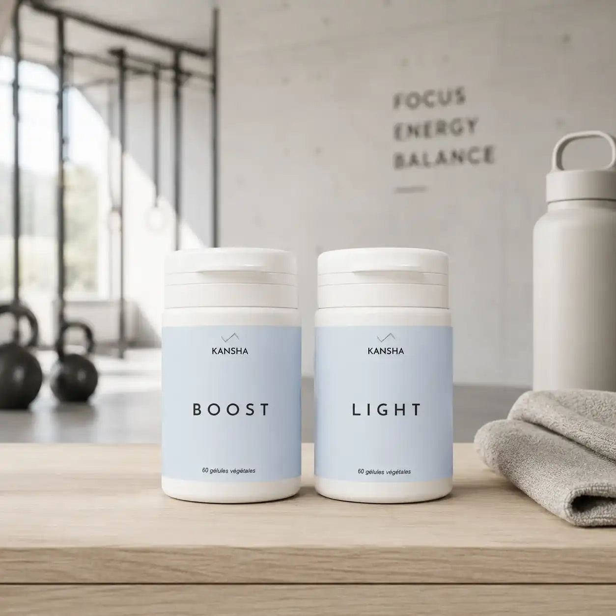 Compléments alimentaires KANSHA BOOST et LIGHT – duo actif pour soutenir la combustion des graisses et l’élimination pendant l’entraînement