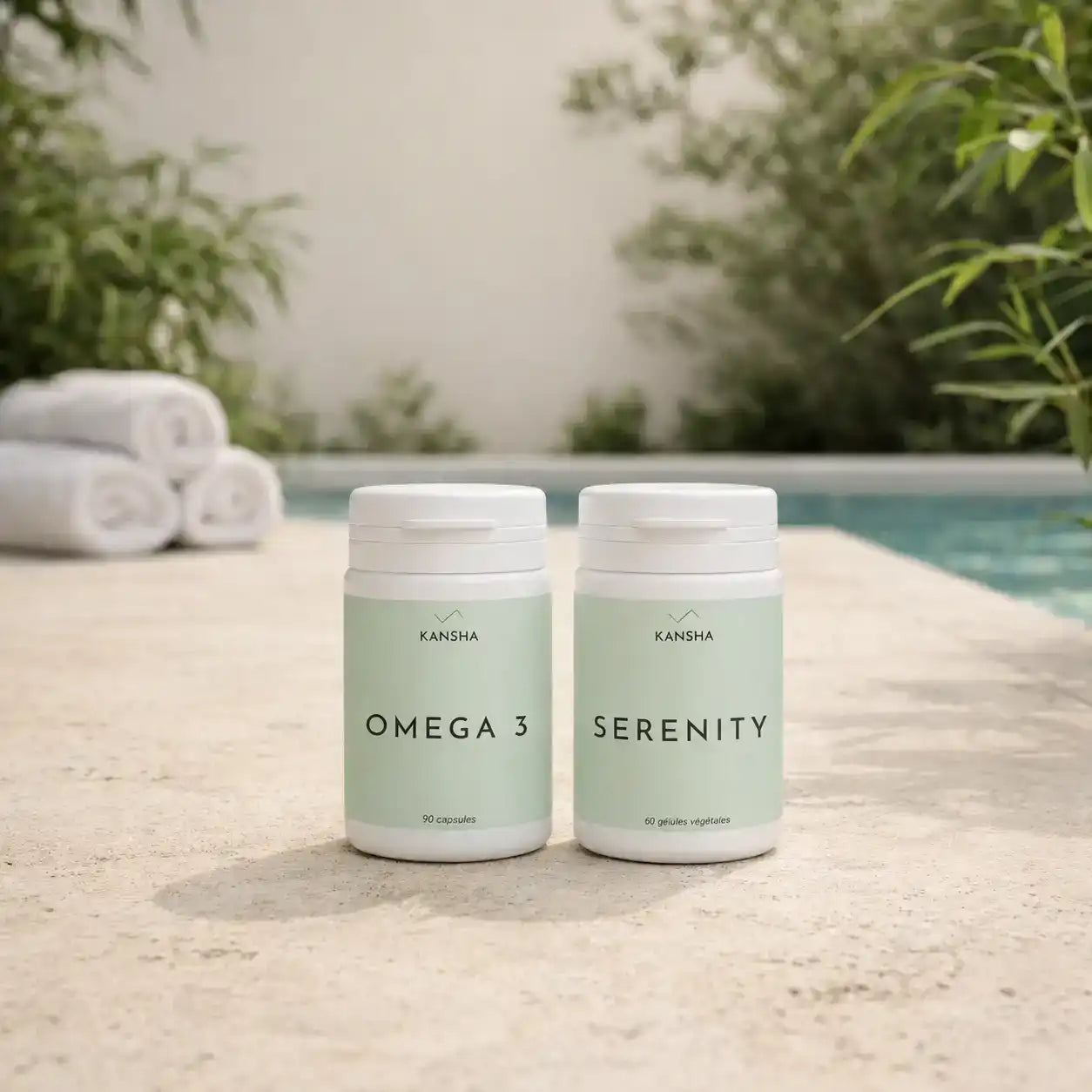 Compléments alimentaires KANSHA OMEGA 3 et SERENITY – alliance naturelle d’oméga-3, magnésium et plantes adaptogènes pour le bien-être mental et la relaxation