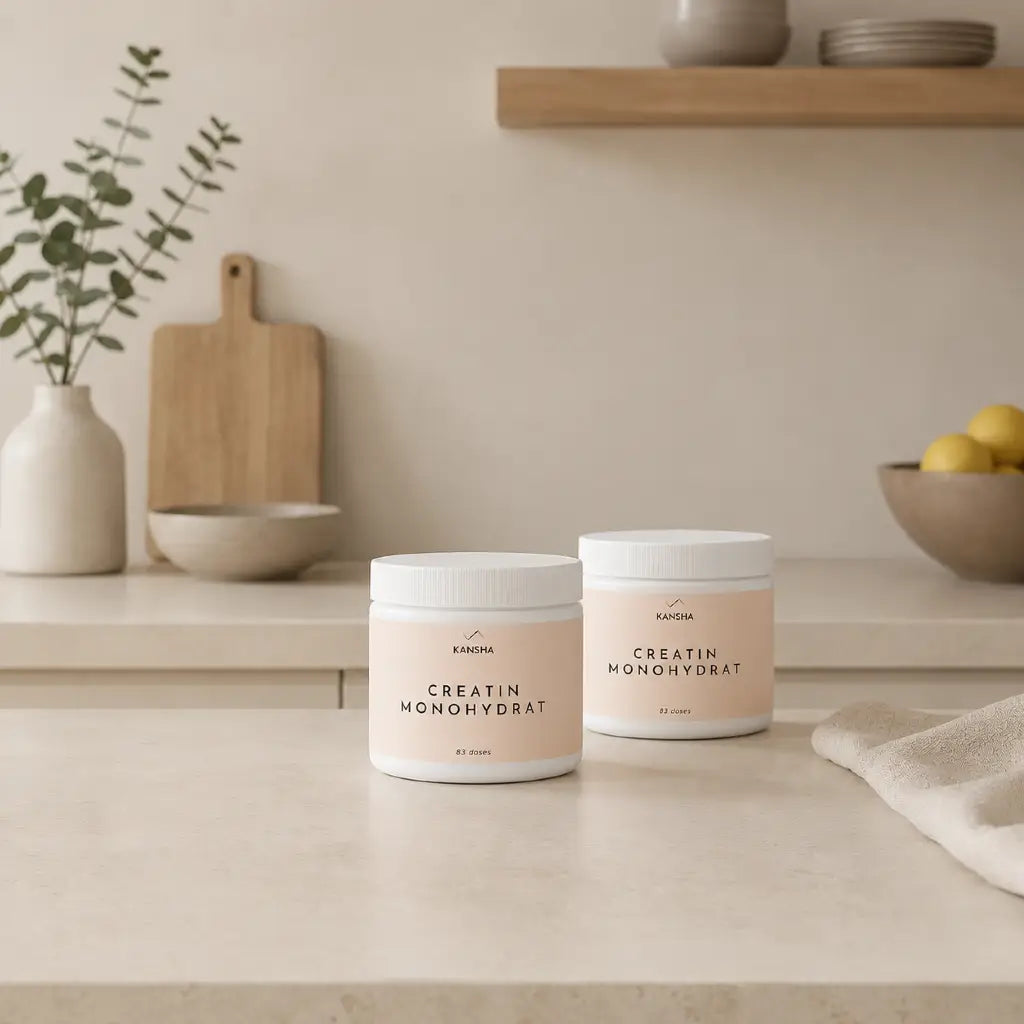 Créatine monohydrate en poudre KANSHA 250 g pour la performance et la récupération musculaire.