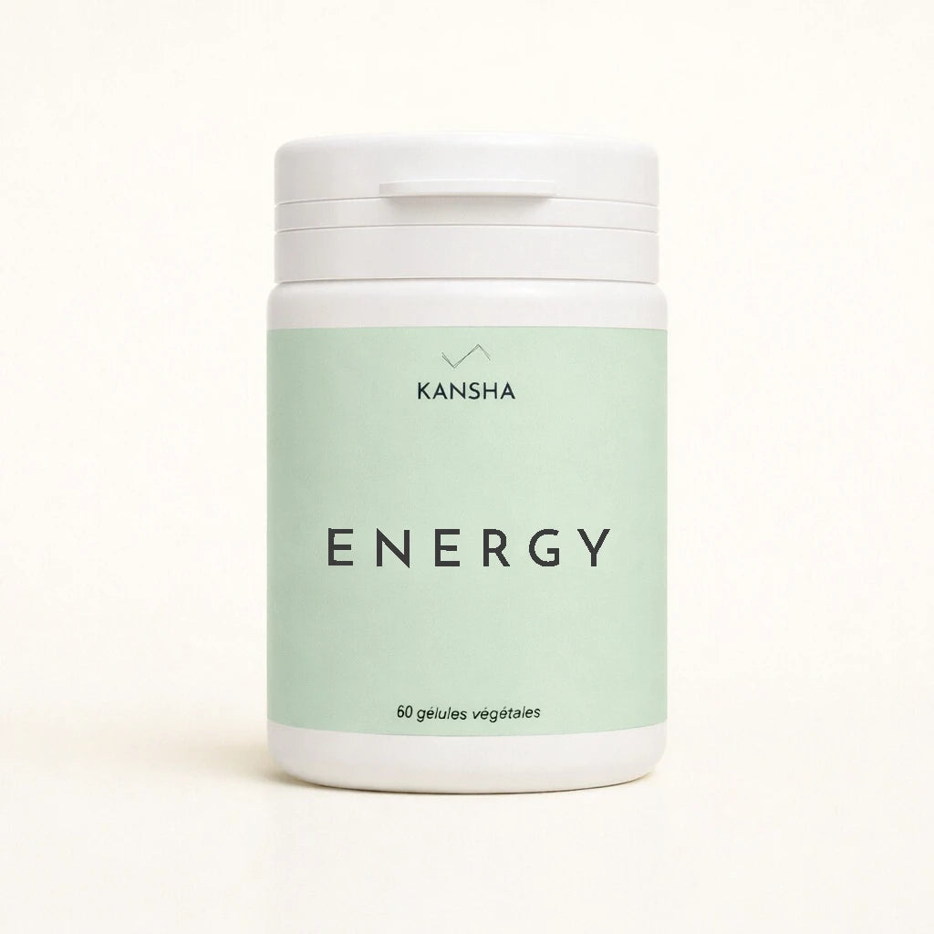 Complément alimentaire KANSHA ENERGY – association de vitamines et minéraux de qualité pour la vitalité, la concentration et la performance quotidienne