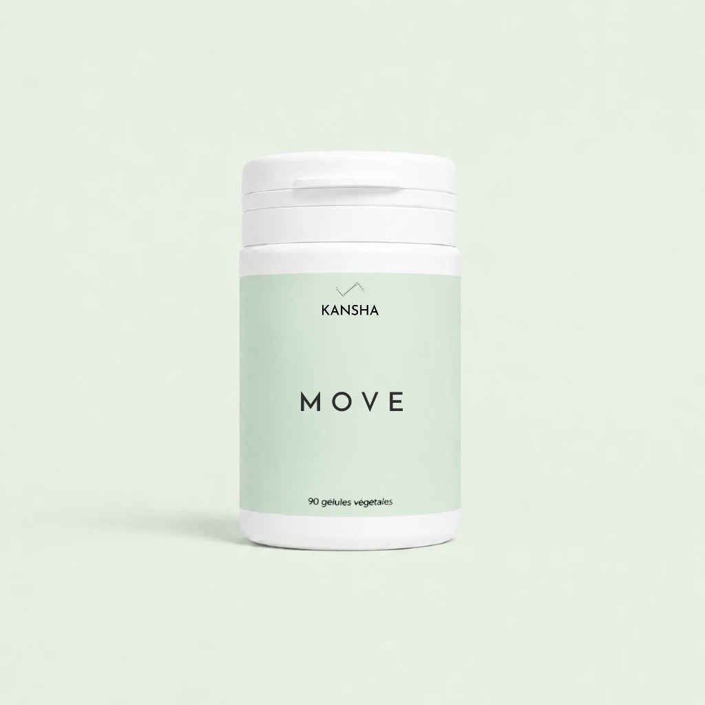 Complément alimentaire KANSHA MOVE – marron d’Inde, petit houx et mélilot pour soutenir la circulation sanguine et le confort des jambes