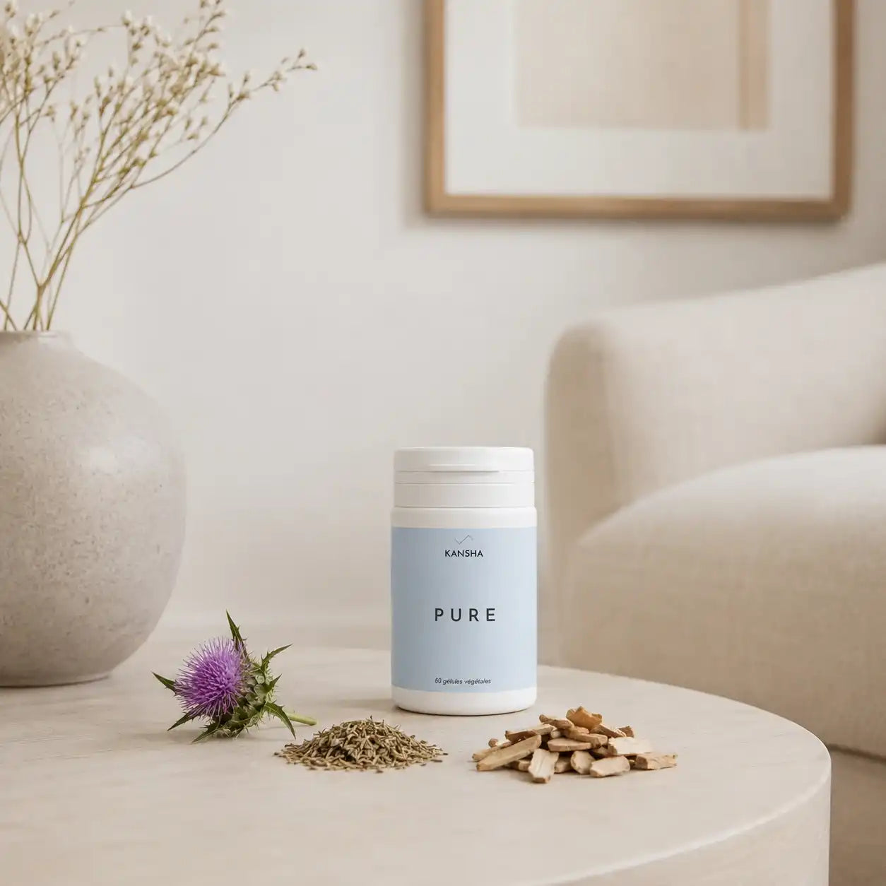 Complément alimentaire KANSHA PURE – association de chardon-marie, piloselle et aubier de tilleul pour la détoxification du foie et l’élimination naturelle