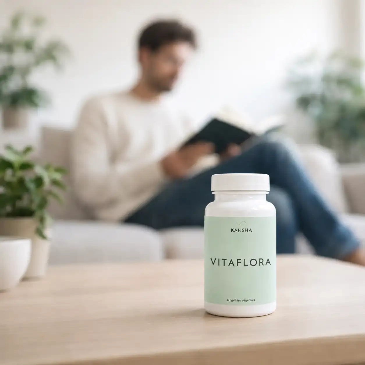 Complément alimentaire KANSHA VITAFLORA – probiotiques, prébiotique et vitamine B2 pour la flore intestinale, la digestion et le bien-être global