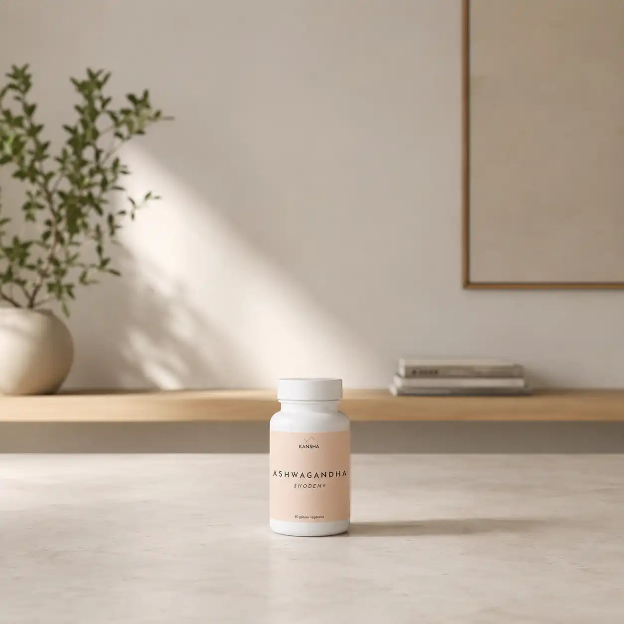 Complément alimentaire Ashwagandha Shoden® KANSHA 200 mg, titré à 35 % de withanolides.