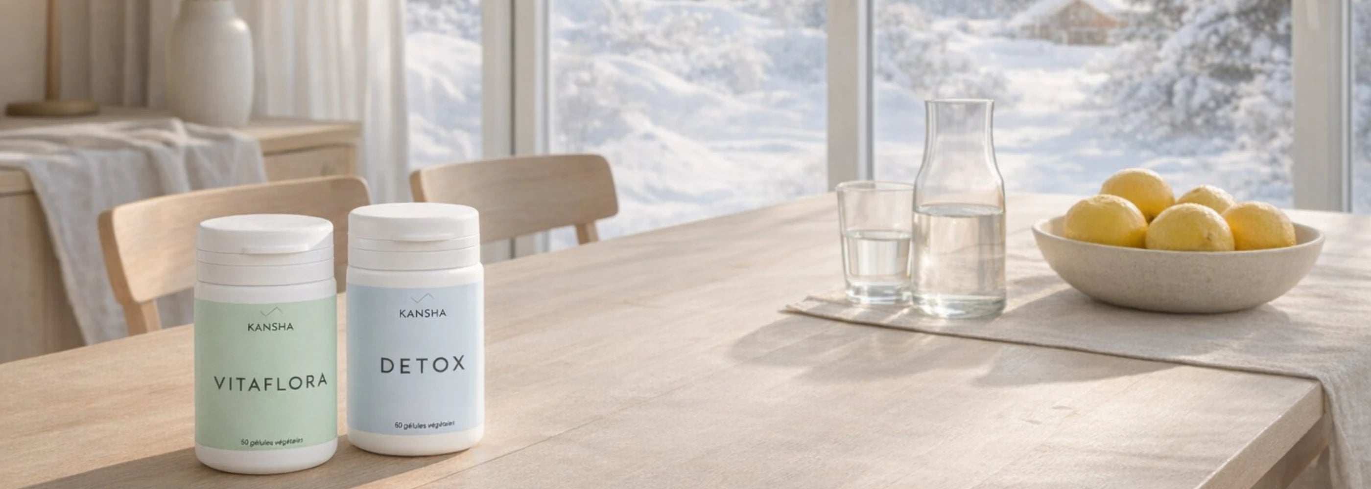 compléments alimentaires VITAFLORA et DETOX de KANSHA pour un microbiote en bonne santé et pour détoxifier l'organisme