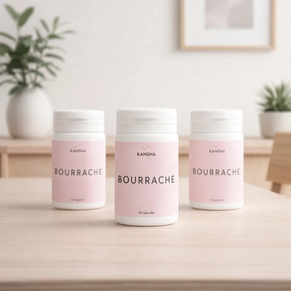 Complément alimentaire KANSHA BOURRACHE – cure complète naturelle pour l’hydratation de la peau, la réduction des imperfections et le confort cutané