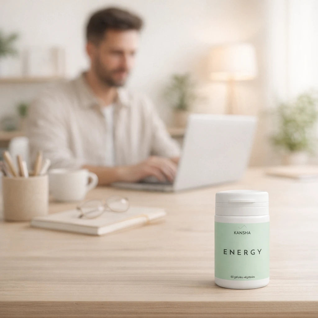 Complément alimentaire KANSHA ENERGY – association de vitamines et minéraux de qualité pour la vitalité, la concentration et la performance quotidienne