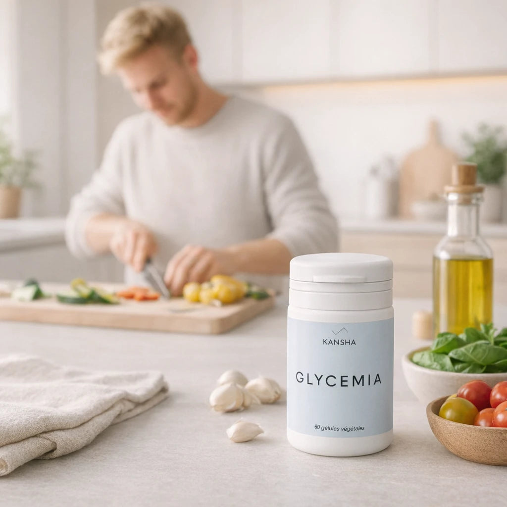 Complément alimentaire KANSHA GLYCEMIA – association de cannelle, fenugrec et chrome pour réguler la glycémie et soutenir le métabolisme énergétique