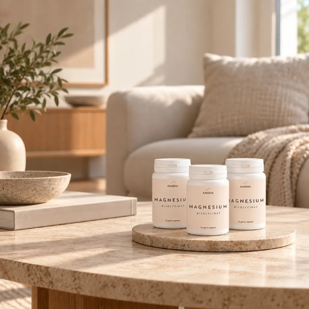 magnésium bisglycinate 100% pur non tamponné de la marque de compléments alimentaire KANSHA. Développé en Suisse.