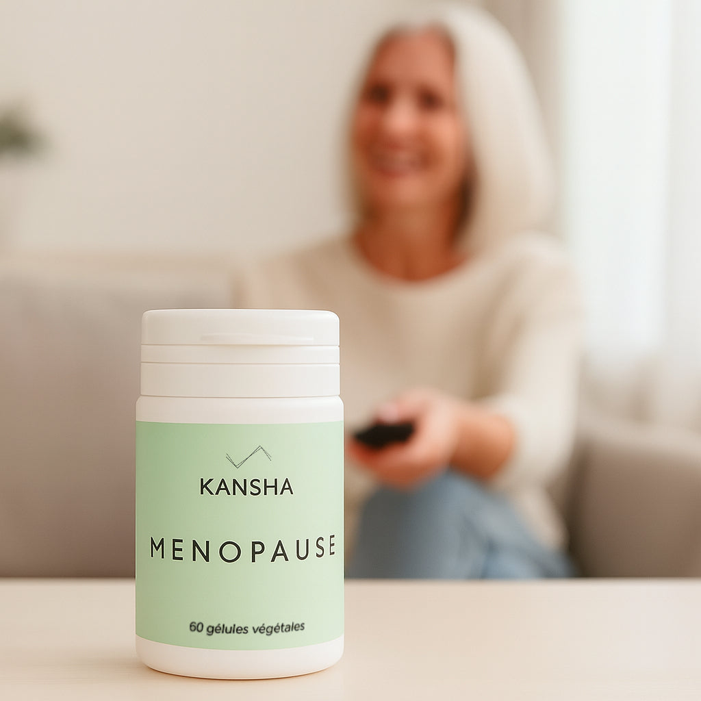 Complément alimentaire KANSHA MENOPAUSE – formule à base de pollen, sauge, eschscholtzia et vitamine B6 pour le confort hormonal et l’équilibre féminin
