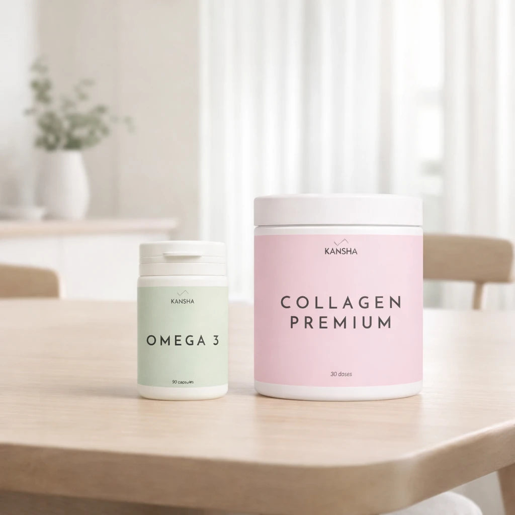 starter pack KANSHA pour découvrir notre univers- COLLAGEN premium et OMEGA 3 de haute qualité pour démarrer l'expérience avec nous 