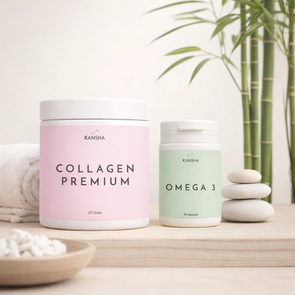 starter pack KANSHA pour découvrir notre univers- COLLAGEN premium et OMEGA 3 de haute qualité pour démarrer l'expérience avec nous 